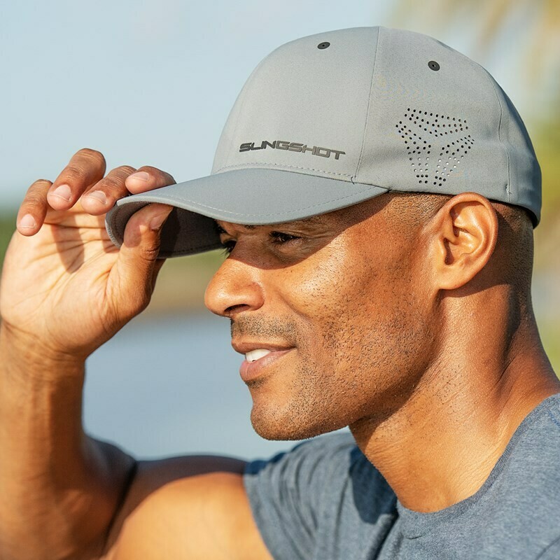 Premium Hat with Slingshot Logo, Gray