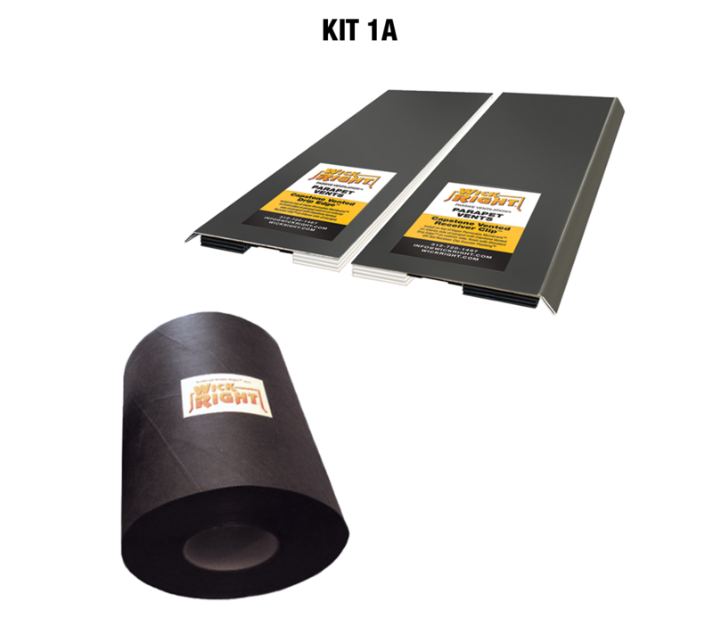 WickRight Kit 1A - Vented Drip Edge Kit for 8" Parapets with Capstones