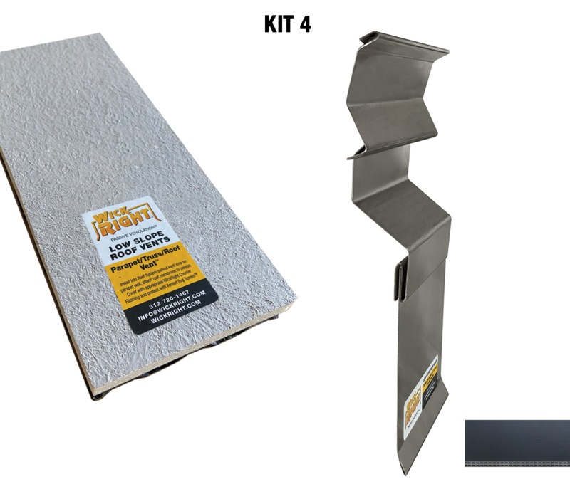 WickRight Kit 4 - Flat Roof Perimeter Vent and Double Caulk Pocket Counter Flashing