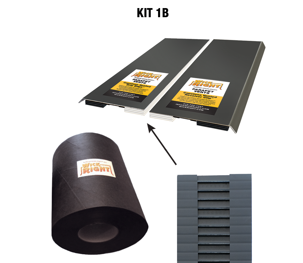 Kit 1B - Vented Drip Edge Kit for Brick/Block and Common Brick Parapets