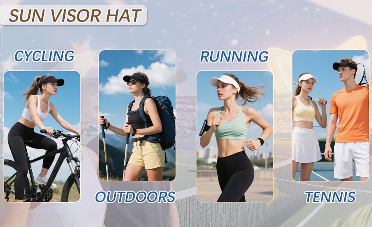 Black Adjustable Sport Sun Visor Hats Golf Cap