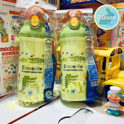 日本製Skater 銀離子抗菌加工 直飲式水壺 (鱷魚款) 480ml