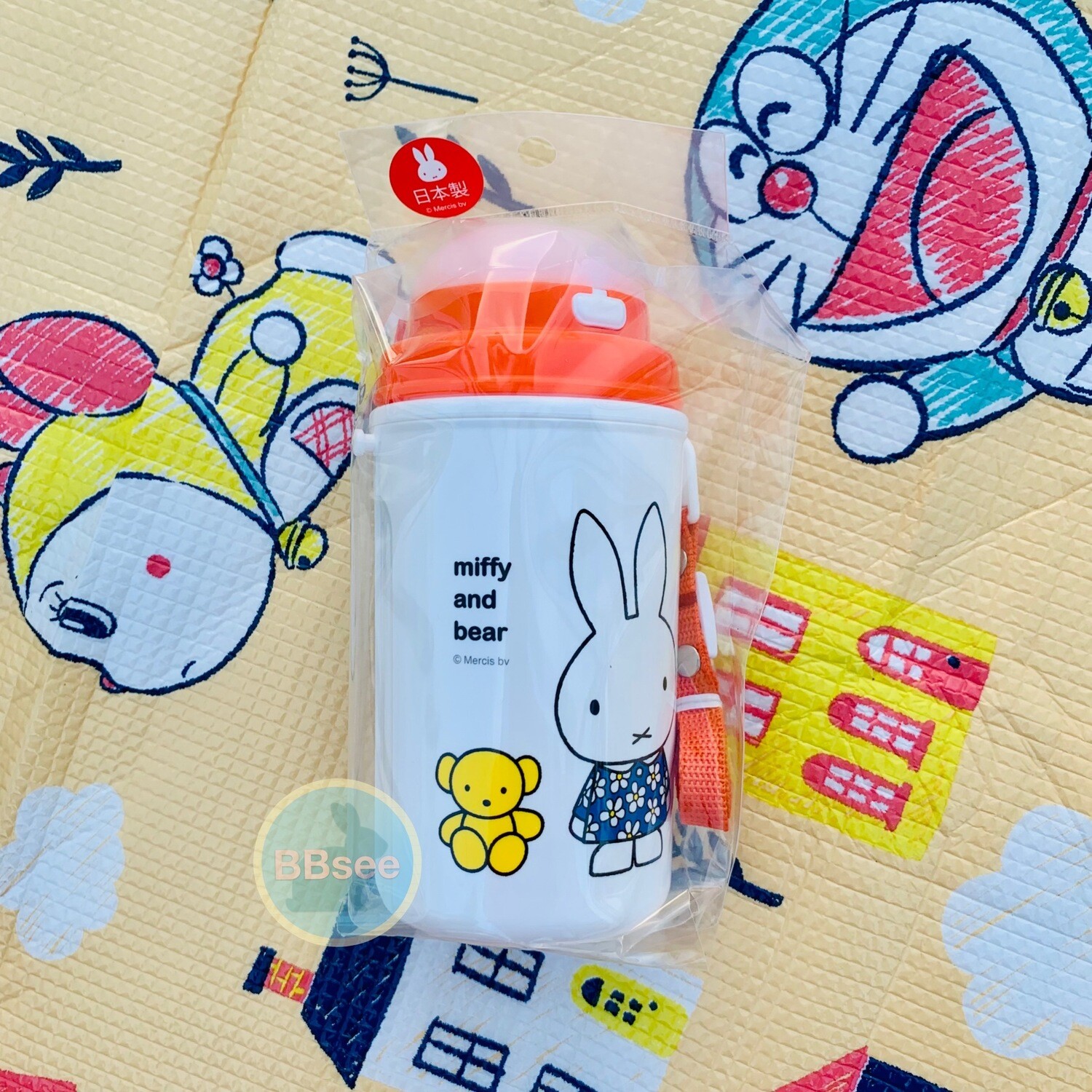 日本製 miffy floral 系列 保冷連繩水壺 450 ml