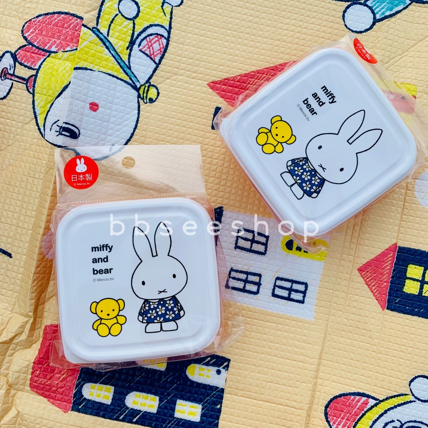 日本製 miffy floral 系列方形小餐盒 橙色 單裝 (s) 360 ml