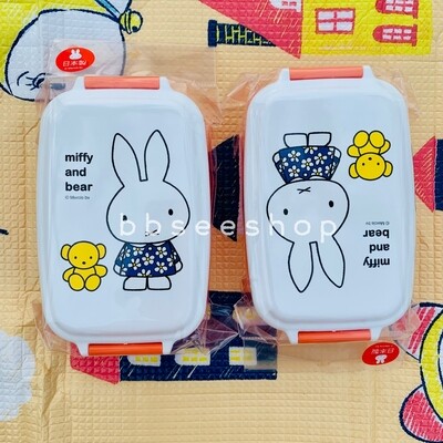 日本製 floral 系列 miffy 角形餐盒 橙色 500 ml