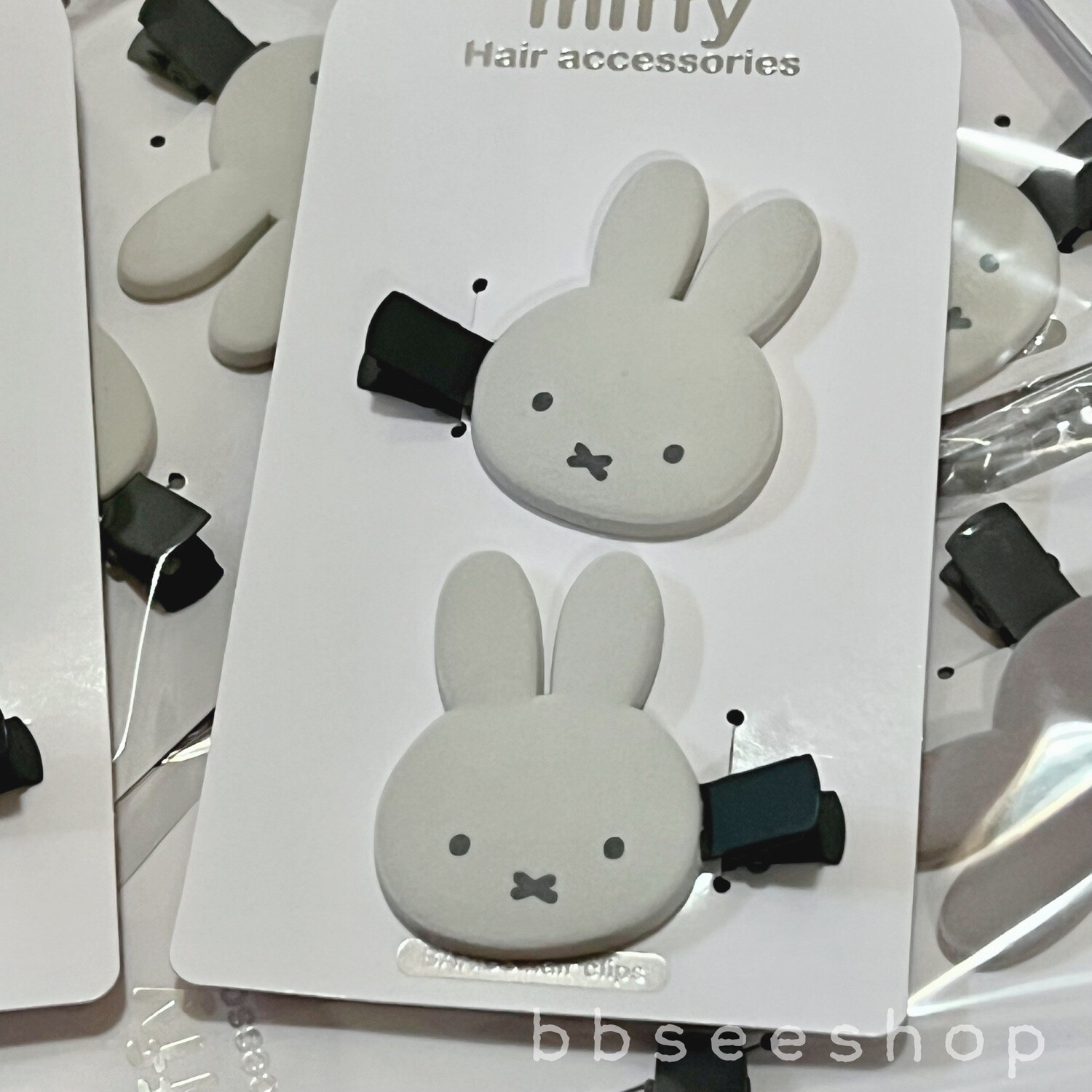 Miffy 髮夾 (淺灰/深灰), Color: 淺灰