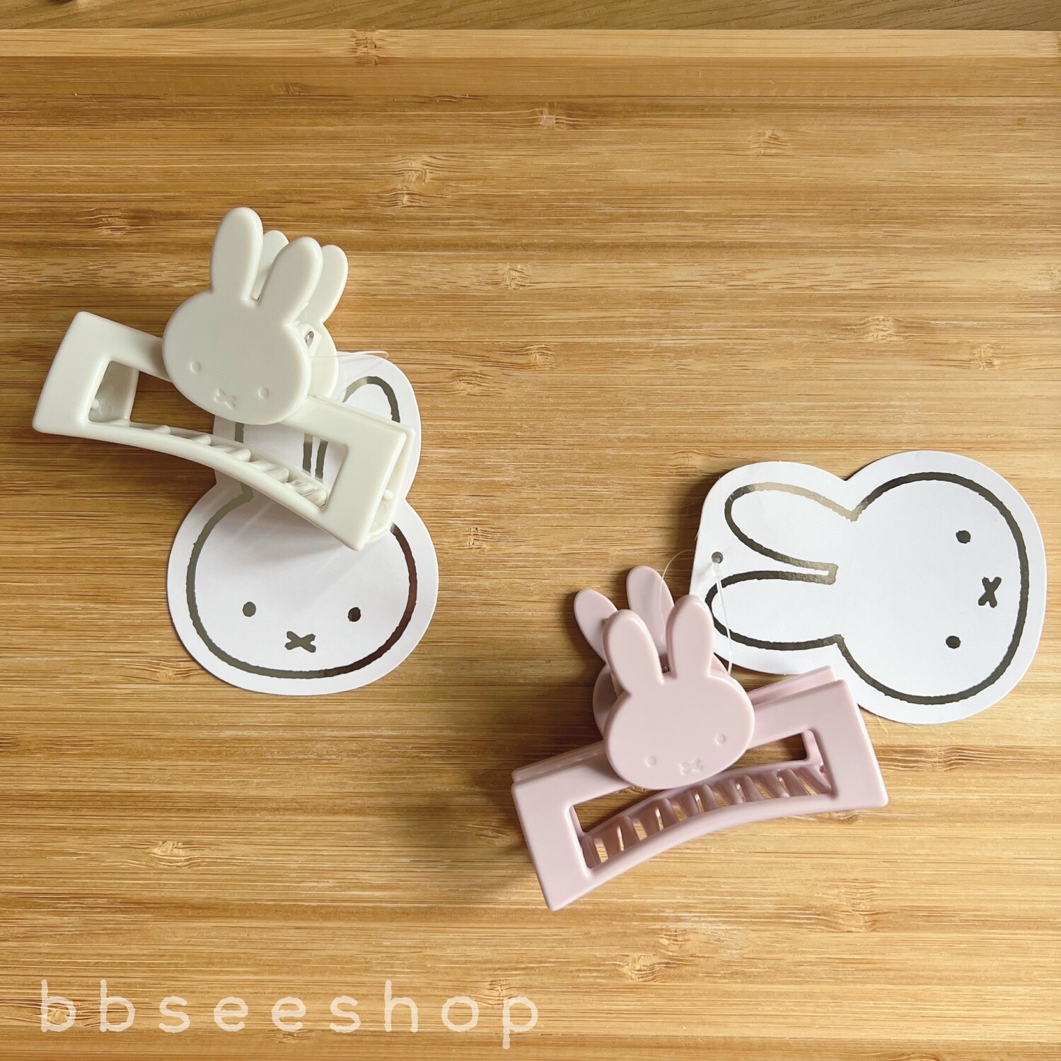 Miffy 可愛鯊魚髮夾 象牙/粉紅色