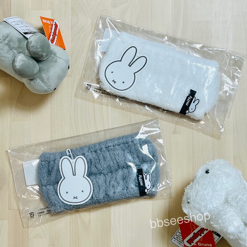 日本製Miffy今治純棉髮箍(灰/白)