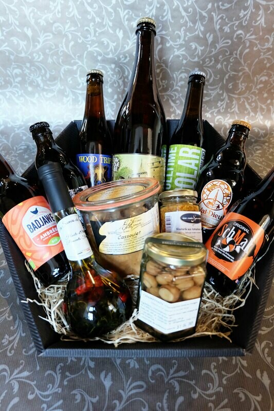 Panier de bières et produits de bouche à 55€