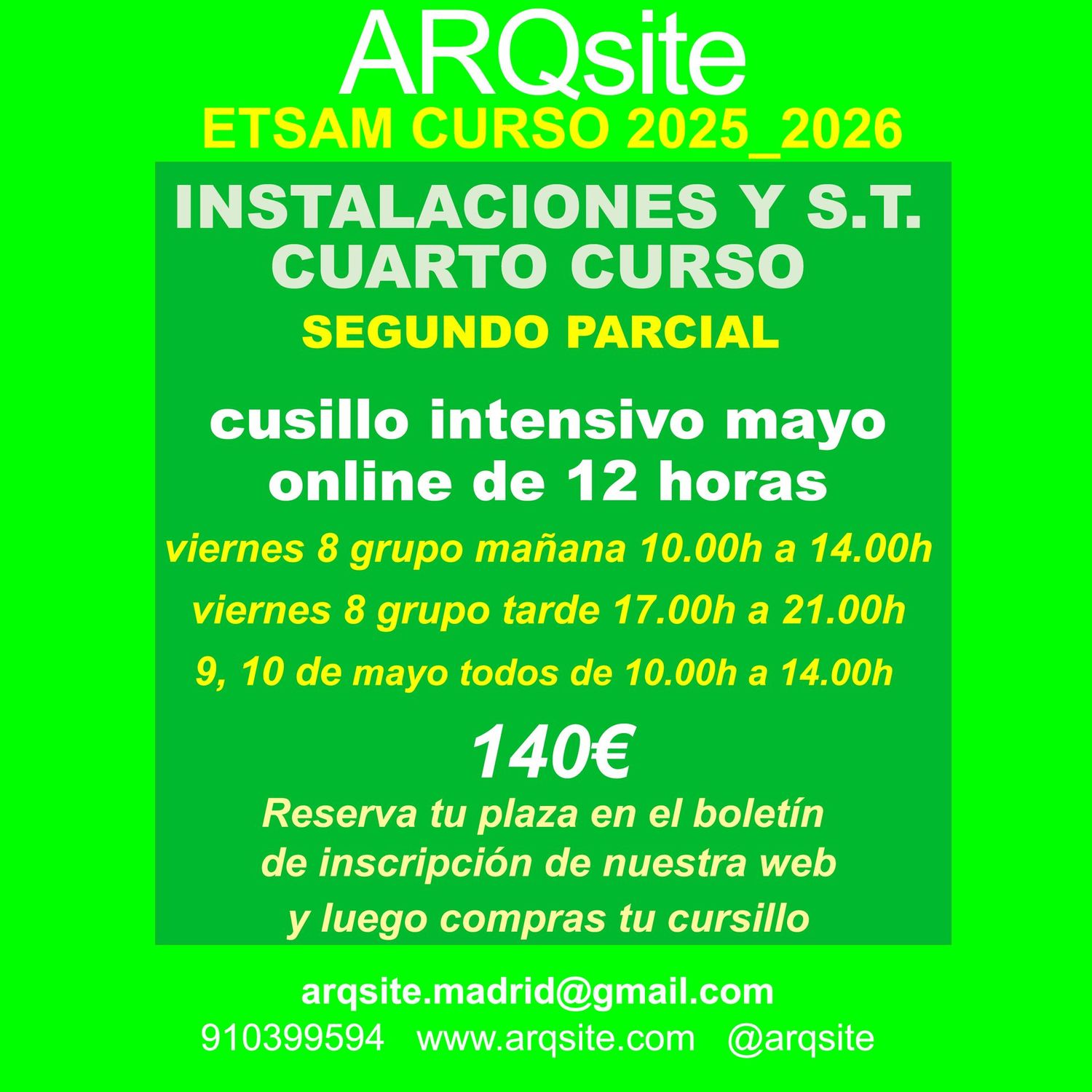 INTENSIVO DE INSTALACIONES Y S.T - SEGUNDO PARCIAL