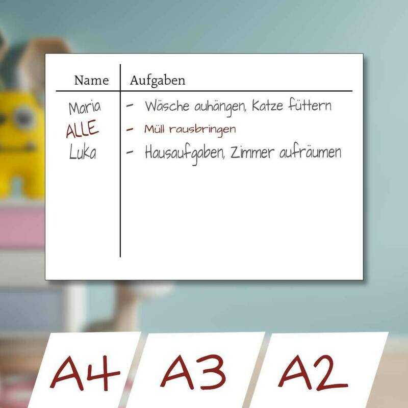 Whiteboard Platte Whiteboard Platte "WG- Familienplaner"