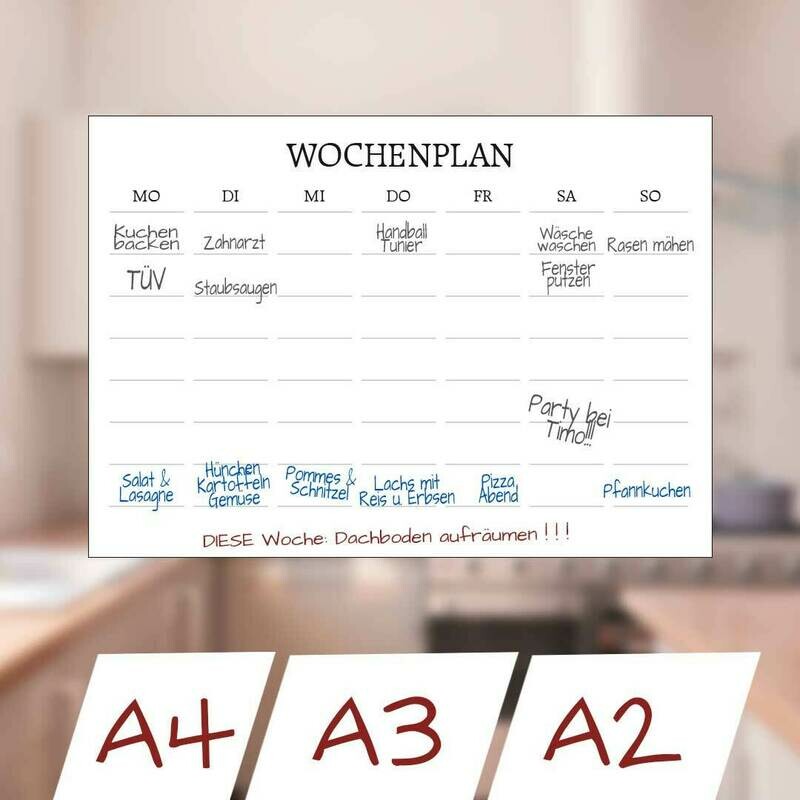 Whiteboard Platte "Wochenplaner"