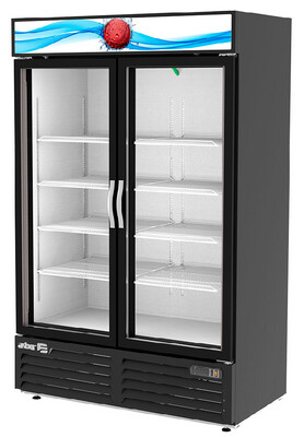 Refrigerador Merchandiser 2 Puertas de Cristal ASBER ARMD-37 HC Color Negro