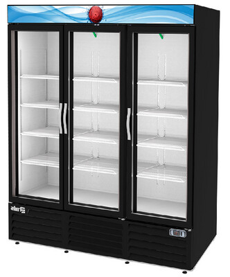 Refrigerador 3 Puertas de Cristal ASBER ARMD-72 HC Color Negro