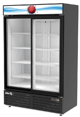 Refrigerador 2 Puertas de Cristal Deslizables ASBER ARMD-47-SD HC Color Negro