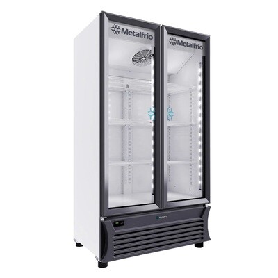 Refrigerador Vertical Metalfrio RB500 Iluminación Led 2 Puertas de Cristal
