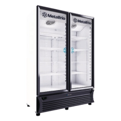 Refrigerador Vertical Metalfrio RB800 Iluminación Led 2 Puertas de Cristal