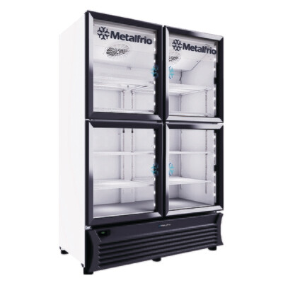 Refrigerador Vertical Metalfrio RB804 Iluminación Led 4 Puertas de Cristal