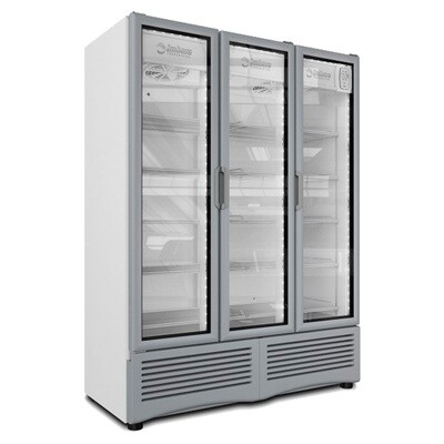 Refrigerador Vertical Imbera 42´ Luz Led 8 Parrillas 3 Puertas Cristal Blanco G342-3P