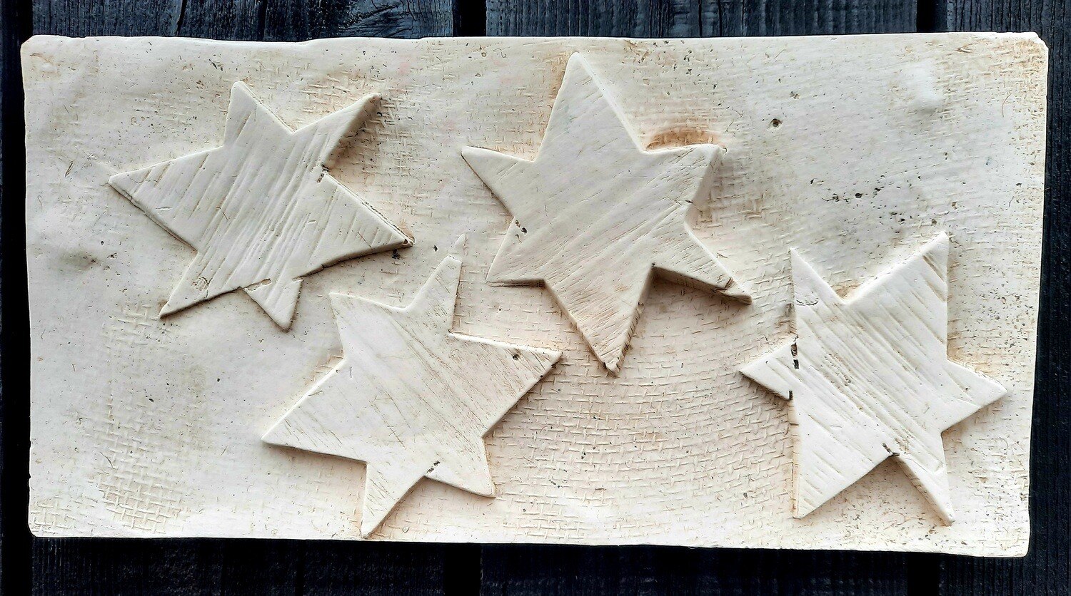 Rectangular 'Stars' Plaster Panel handmade by Frances