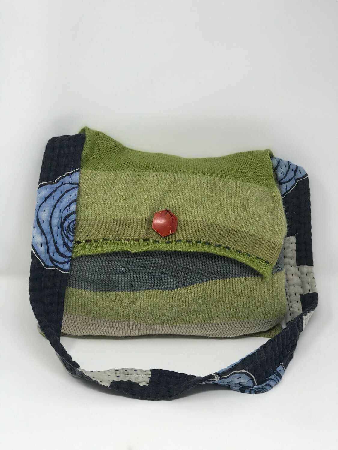Tonal Green Large Hippy Shoulder Bag