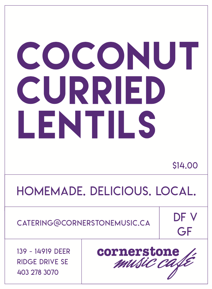 Cornerstone - Coconut Curried Lentils or Dal (includes refundable jar fee $4)
