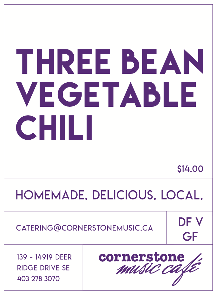 Cornerstone - Three Bean Vegetable Chili (includes refundable jar fee $4)