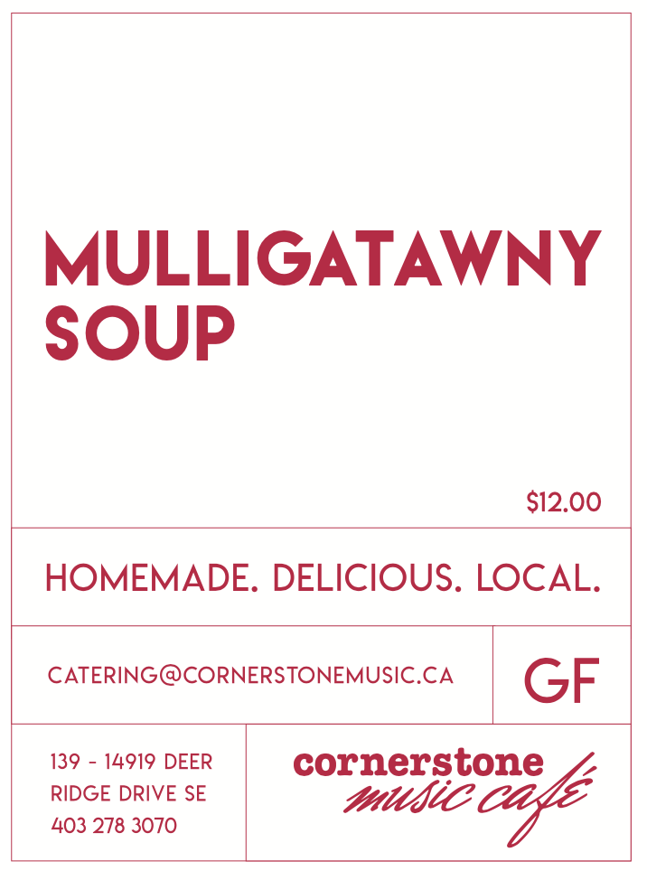 Cornerstone - Mulligatawny Soup (includes refundable jar fee $4)
