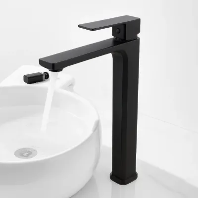 خلاط حوض عالي ديكور مربع اسود ارتفاع 31 سم استيراد