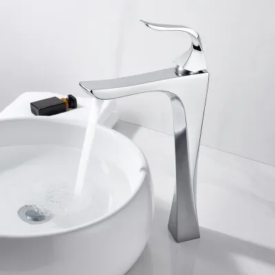 خلاط حوض عالي ديكور نيكل كروم ٣١ سم استيراد