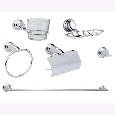 3100 طقم اكسسوار حمام نيكل ٦ قطع بصبانه شبك من دريم