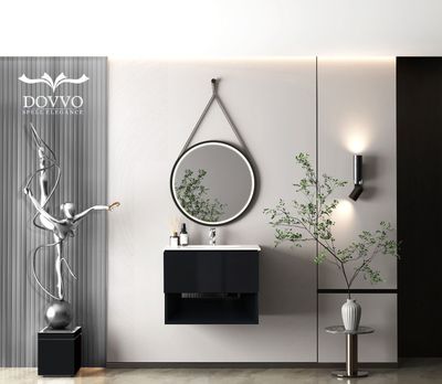 DOVVO وحدة دوفو بورديوم اسود ٨٠*٥٠ سم بالحوض الابيض من دوفو 501