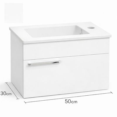 DOVVO وحدة حمام دوفو بورديوم ابيض ٥٠*٣٠ سم بالحوض الابيض من