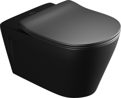 Villeroy &amp; Boch مرحاض معلق صاب واي ريمليس بالدش و السيديلي ذاتي الغلق اسود