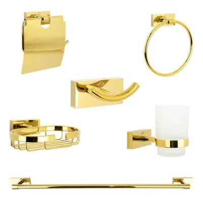 DR-4500-G طقم اكسسوارات حمام 6 قطع اللون ذهبي مستورد من دريم