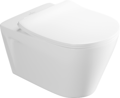 Villeroy &amp; Boch مرحاض معلق صاب واي ريمليس بالدش و السيديلي ذاتي الغلق ابيض