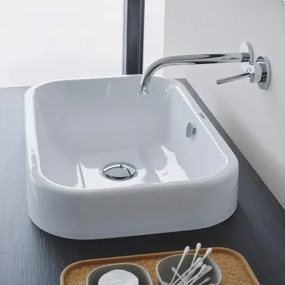 حوض ٦٠*٤٠ سم ابيض فوق الرخامه هابي دي 2 من ديورافيت