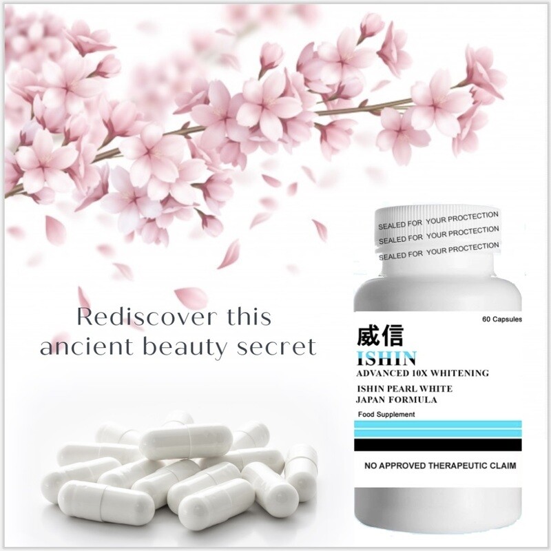 ISHIN Advanced Pearl White Glutathione Japan Formula 62 Capsules