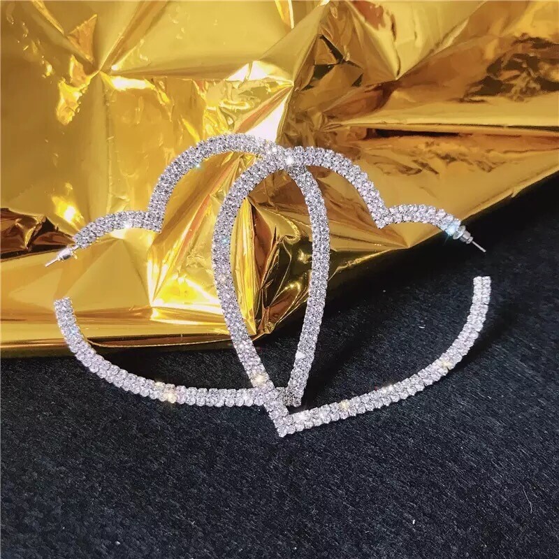 Wholesale Bling Heart Hoop Earring