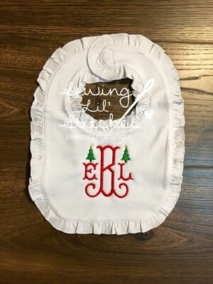 Monogrammed Christmas Bib