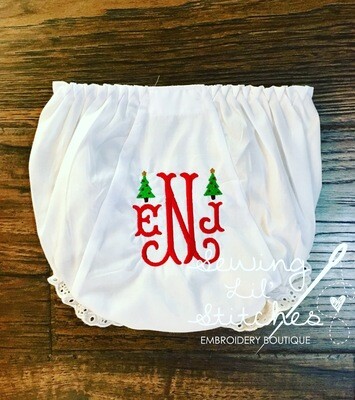 Monogrammed Christmas Bloomers