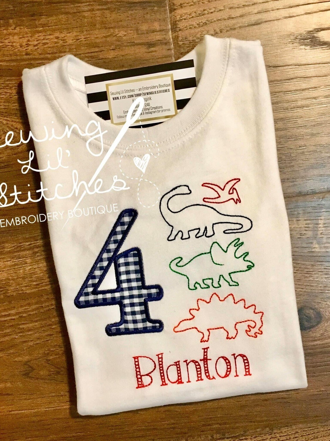 Dino Silhouette Birthday Shirt