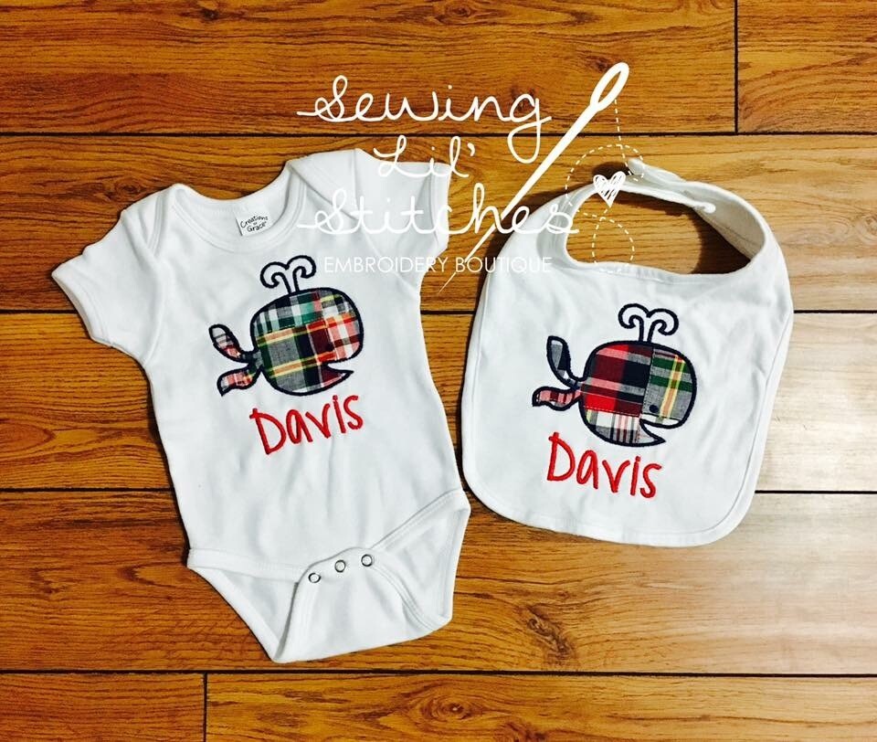 Madras Plaid Whale Set