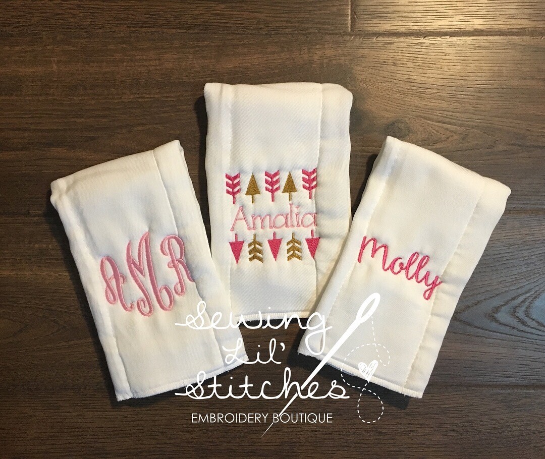 Girl Burp Cloth Set