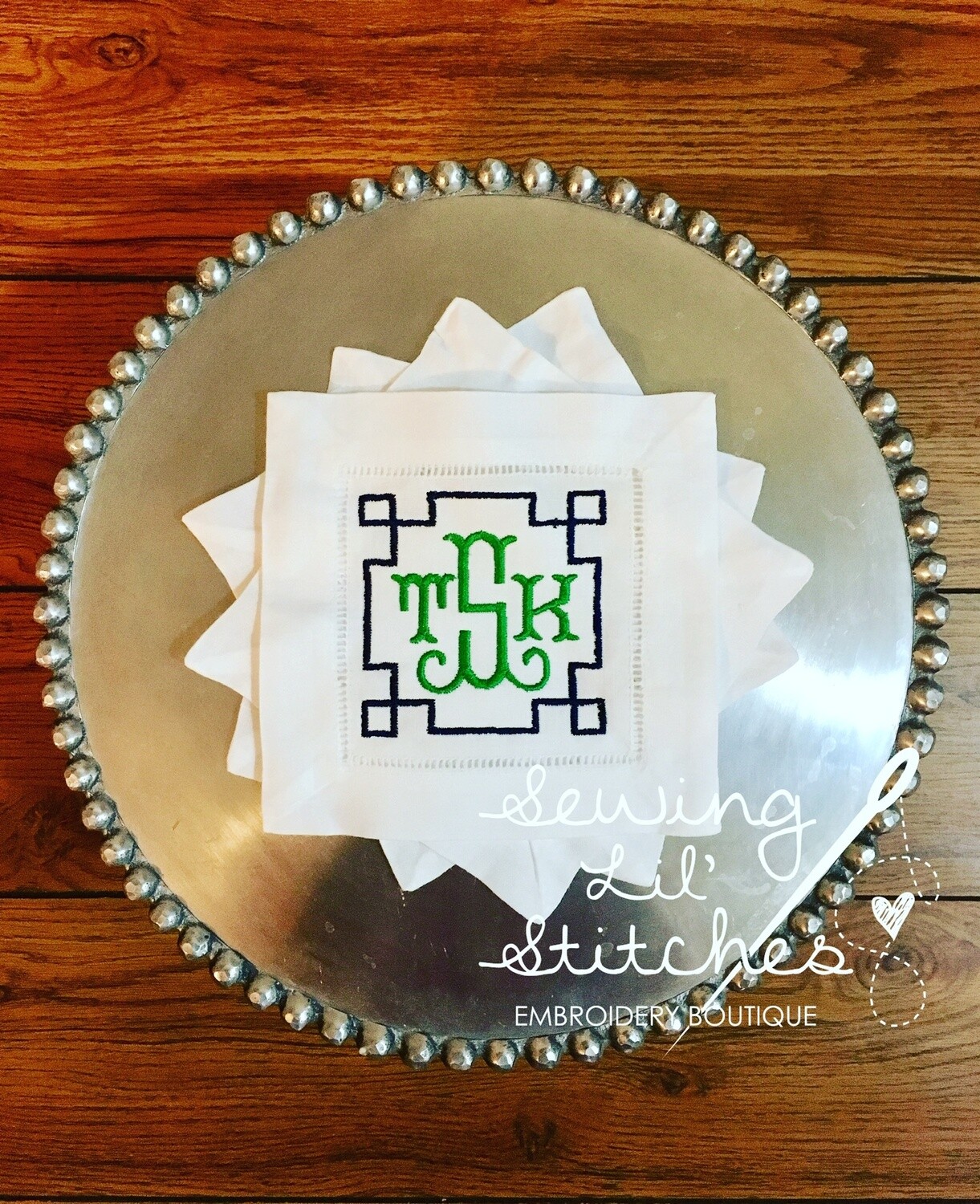 Greek Frame Cocktail Napkins - set of 4