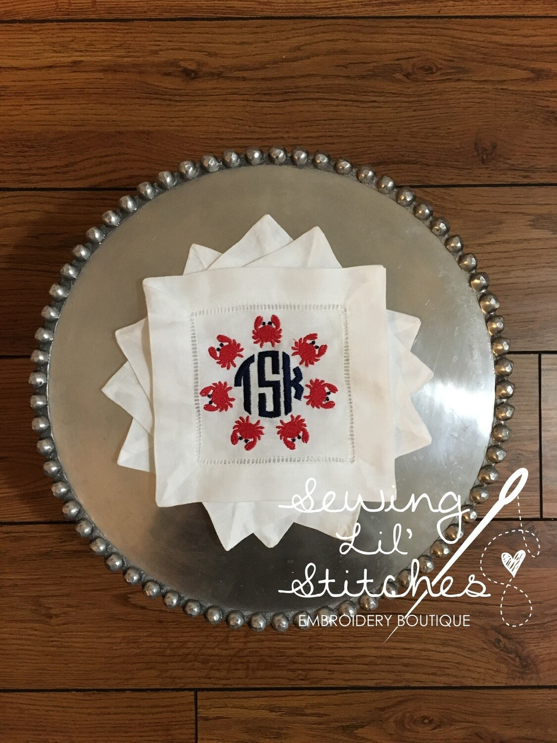 Crab Cocktail Napkins - set of 4