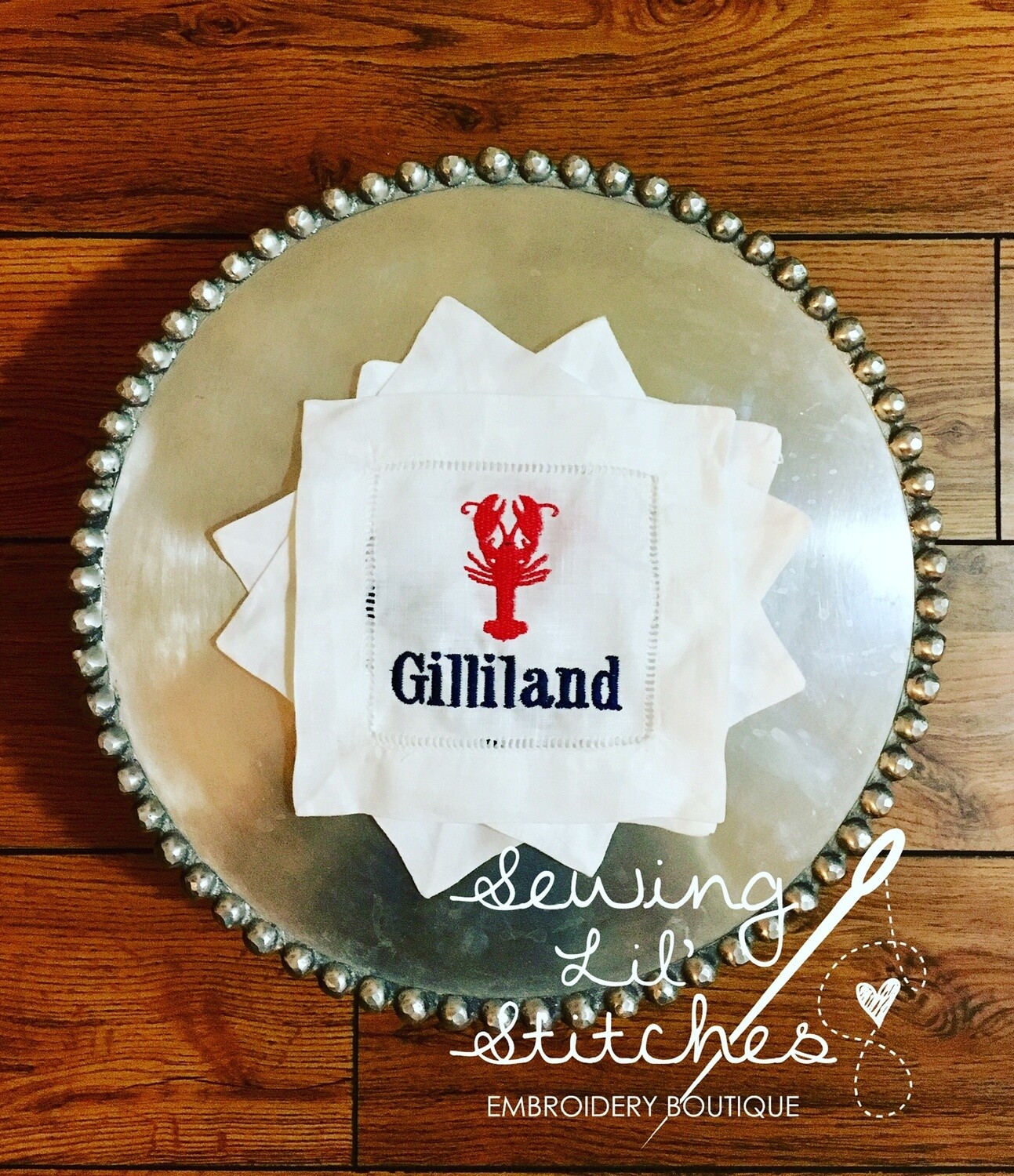 Lobster Cocktail Napkins - set of 4