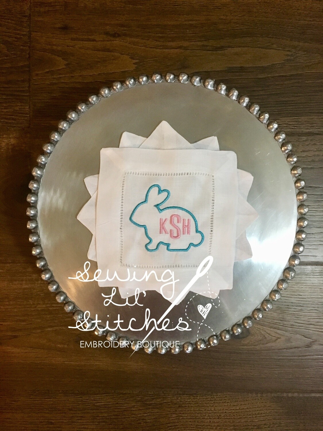 Bunny Silhouette Cocktail Napkins - set of 4