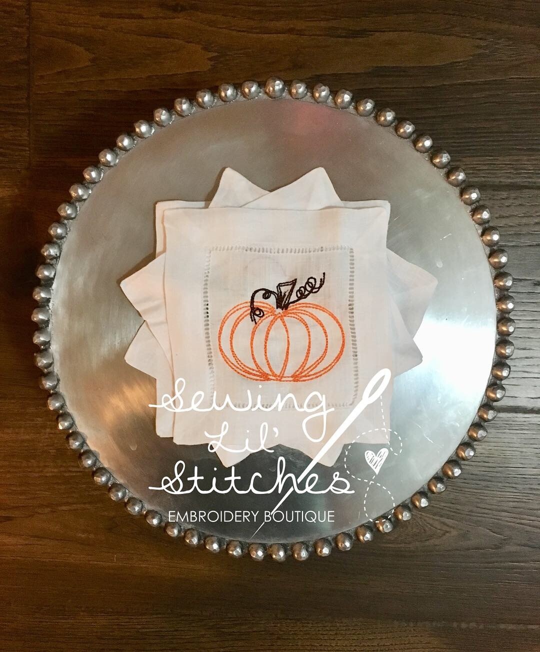 Pumpkin Sketch Cocktail Napkins- set of 4