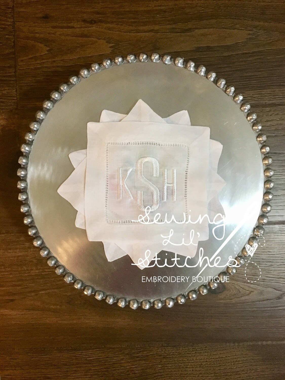 Monogrammed Cocktail Napkins - set of 4
